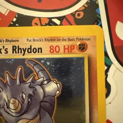 Pokemon Brock's Rhydon 2/132 Holo Rare - 2000 Unlimited Gym Heroes - LP - Image 4