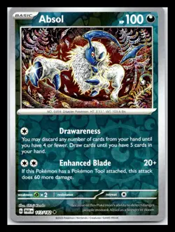 Absol Uncommon Reverse Holo 113/182 PAR SV04: Paradox Rift Pokemon TCG - Image 1