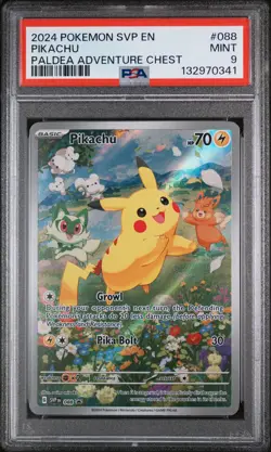 Pikachu 088 Paldea Adventure Chest Svp En-sv Black Star Promo Pokemon PSA 9 - Image 1