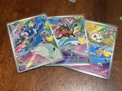 Pokemon TCG First Partner Illustration Collection Popplio 45 Litten 44 rowlet 43 - Image 1