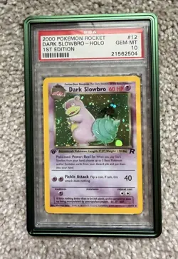 2000 Pokemon Rocket #12 Dark Slowbro 1st Edition PSA 10 GEM MINT SWIRL 🍥 - Image 1