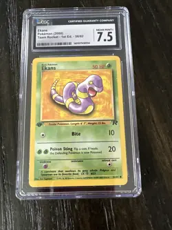 CGC Graded Jeans Pokemon Card 2000 Team Rocket 1st Edition 56/82 NM+ Graded 7.5 - Image 1