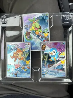 Pokemon TCG First Partner Illustration Collection Chimchar, Turtwig, Piplup - Image 1