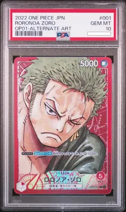 Alternate Art Roronoa Zoro One Piece 2022 Romance Dawn Japanese OP01-001 PSA 10 - Image 1