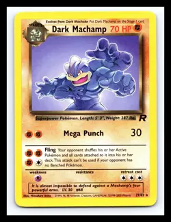 💥 DARK MACHAMP Non Holo # 27/82 | TEAM ROCKET SET | Pokemon 2000 Vintage Card - Image 1
