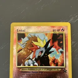 Entei #34 Black Star Promo Reverse Holo MP WOTC Pokemon Movie Promo Card LP+ - Image 2