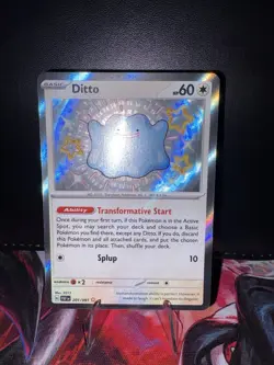 Pokemon TCG Ditto 201/091 Paldean Fates Shiny Ultra Rare Holo Card NM Condition - Image 1