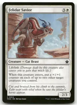 Felidar Savior MTG Foundations 12 Common Plasyset NM X4 - Image 1