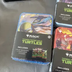 NEW Magic The Gathering TEENAGE MUTANT NINJA TURTLES TMNT Tins SET MTG Lot Of 5 - Image 4