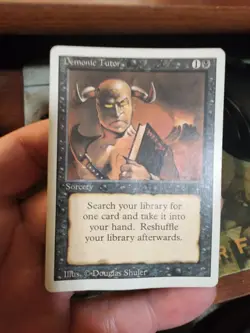 Revised 3rd Edition MTG 1 Demonic Tutor Magic - Image 1