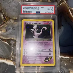 Pokemon Rocket's Mewtwo Holo Rare Gym Challenge 14/132 2000 PSA 8 - Image 1
