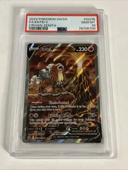 2023 Pokemon SWSH FA/Entei V Crown Zenith Galarian Gallery #GG36 PSA 10 GEM MINT - Image 1