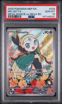 PSA 10 Pokemon TCG: Meloetta 026 Me: Mega Evolution Promo Holo - Image 1