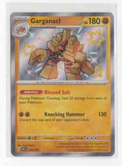 Pokemon TCG Garganacl 178 Shiny Holo Paldean Fates Nm - Image 1