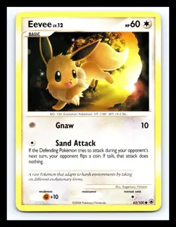 💥 2008 POKEMON DIAMOND & PEARL MAJESTIC DAWN #63/100 EEVEE - Image 1
