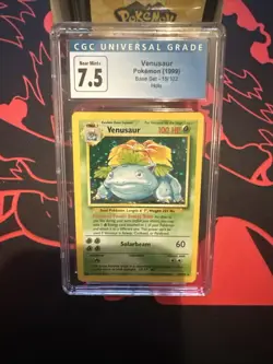 1999 Pokemon Venusaur Holo Base Set 15/102 Near Mint CGC 7.5 Near Mint Vintage - Image 1