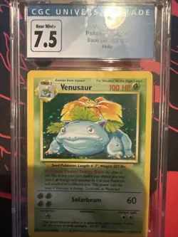 1999 Pokemon Venusaur Holo Base Set 15/102 Near Mint CGC 7.5 Near Mint Vintage - Image 2