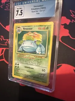 1999 Pokemon Venusaur Holo Base Set 15/102 Near Mint CGC 7.5 Near Mint Vintage - Image 3