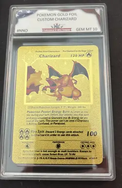 CHARIZARD HP120 GOLD FOIL FAN ART POKEMON CARD 4/102 PGC 10 - Image 3