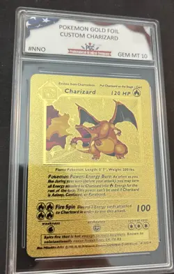 CHARIZARD HP120 GOLD FOIL FAN ART POKEMON CARD 4/102 PGC 10 - Image 4