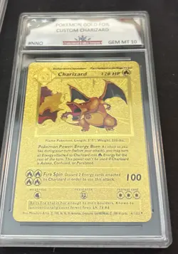 CHARIZARD HP120 GOLD FOIL FAN ART POKEMON CARD 4/102 PGC 10 - Image 5