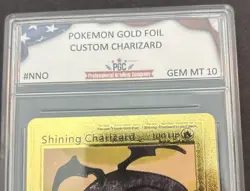 Pokemon Shining Charizard HP 100 Gold Foil Fan Art Card 107/105 1st Edition PGC - Image 5