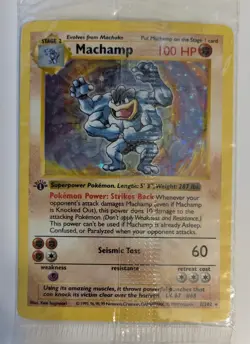 2x 1st Edition base set shadowless Machamps in original wraps - Image 3