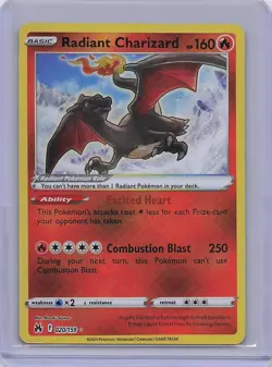 Radiant Charizard 020/159 Radiant Rare Crown Zenith Pokemon Near Mint - Image 1