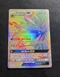 Pokemon Sun & Moon TCG Solgaleo GX 155/149 Holo Secret Rainbow Rare - Image 1