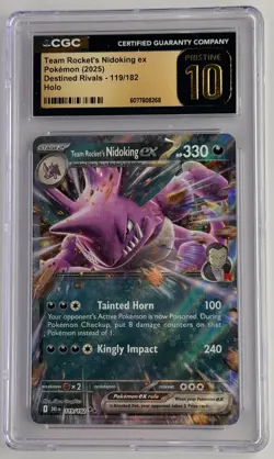 Pokemon TCG Team Rockets Nidoking ex 119/182 CGC Pristine 10 Destined Rivals - Image 1