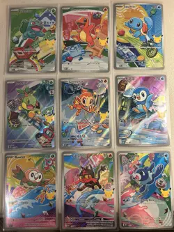 Pokemon 30th Anniversary First Partners Illustration Collection IR Set of 9 NM - Image 1