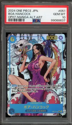 One Piece CCG Boa Hancock Japanese Manga Alternate Art OP07-051 PSA 10 Gem Mint - Image 1
