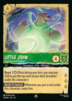 Disney Lorcana TCG Whispers in the Well Little John - Impermanent Outlaw 92/204 - Image 1