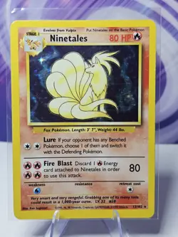 1999 Ninetales Base Set 12/102 Holo Rare Pokemon Card MP - Image 1