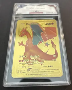 🔥 CHARIZARD V POKEMON CUSTOM GOLD FOIL CARD EGC GEM MINT 10 - Image 1