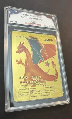 🔥 CHARIZARD V POKEMON CUSTOM GOLD FOIL CARD EGC GEM MINT 10 - Image 2