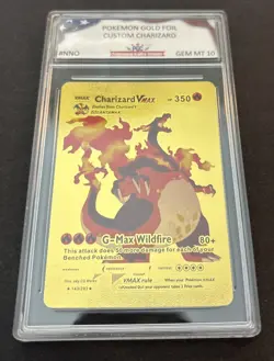 Pokemon Charizard Gold Foil Fan Art Card PGC Gem Mint 10 VMAX - 143/293 - 350 HP - Image 1