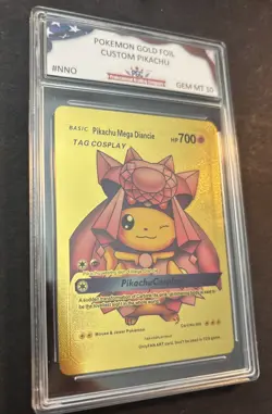 Pikachu Mega Diancie Cosplay Custom Gold Foil Card 008 PGC - Image 2