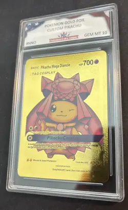 Pikachu Mega Diancie Cosplay Custom Gold Foil Card 008 PGC - Image 3