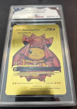 Pikachu Mega Diancie Cosplay Custom Gold Foil Card 008 PGC - Image 4