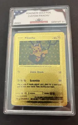 Pikachu Custom Gold Foil Card Hp 80 PGC 074/073 Gem Mint 10 - Image 1