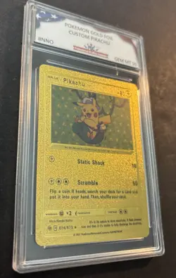 Pikachu Custom Gold Foil Card Hp 80 PGC 074/073 Gem Mint 10 - Image 2
