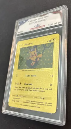 Pikachu Custom Gold Foil Card Hp 80 PGC 074/073 Gem Mint 10 - Image 3