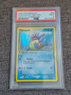 42/100 Wartortle EX Crystal Guardians Reverse Holo Pokemon Card PSA 9 - Image 1