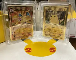 Pokemon Celebrations Gold Metal Charizard & Pikachu Cards 25th Anniversary Lot - Image 1