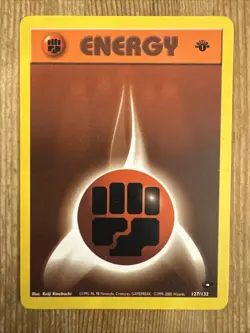 Fighting Energy 127/132 1st Edition Common Gym Challenge - Pokemon Card - MP - Image 1