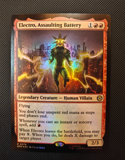 Electro, Assaulting Battery - Foil - Spider-Man - SPM - #076 - NM - Image 1