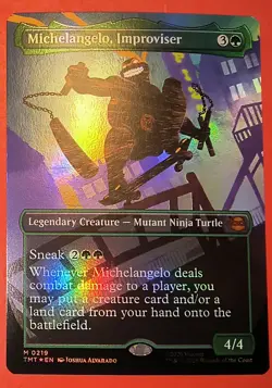 MTG, MICHELANGELO,IMPROVISER, 0219, MYTHIC, NM, TMT, FOIL FINISH, BORDERLESS - Image 1