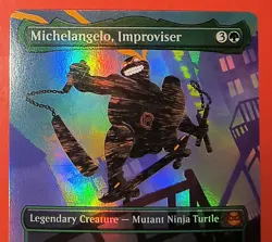 MTG, MICHELANGELO,IMPROVISER, 0219, MYTHIC, NM, TMT, FOIL FINISH, BORDERLESS - Image 2