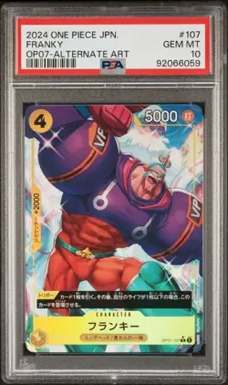 OP07-107 One Piece CCG FRANKY PSA 10 Mint RARE Japan Parallel Alt Art 500 Years - Image 1